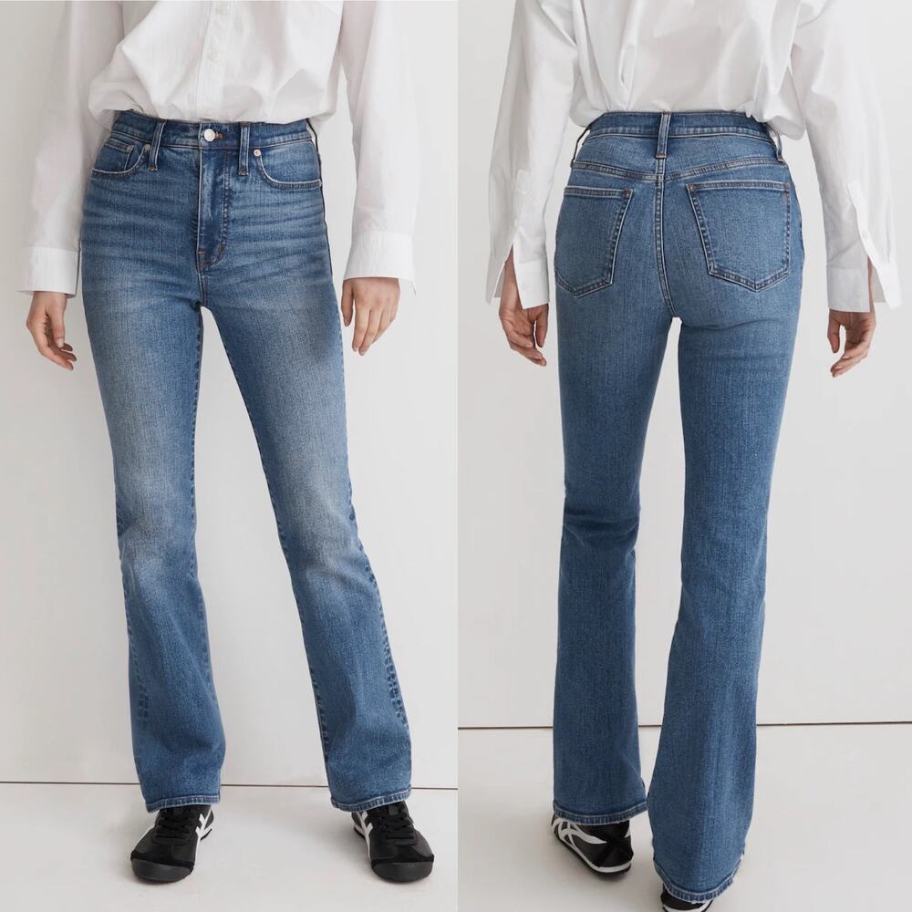 Madewell 11" High Rise Skinny Flare Jeans Fairson Wash size 32 - Picture 2 of 16